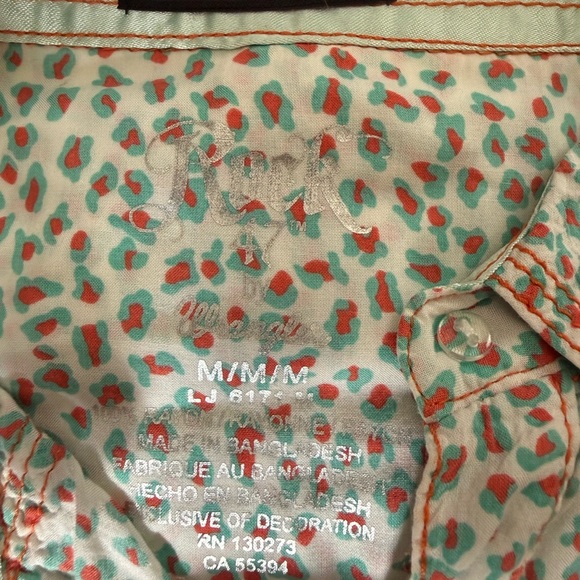 Fox Teal and Red Patterned Shirt - Picture 2 of 2